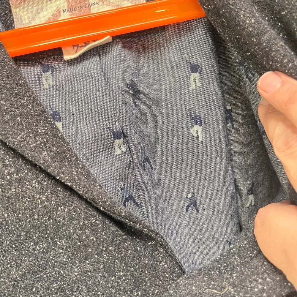 Johnnie B‎ Boden Boys Wool Silk Blend Blazer Jacket Grey Tweed 7-8Y 85046